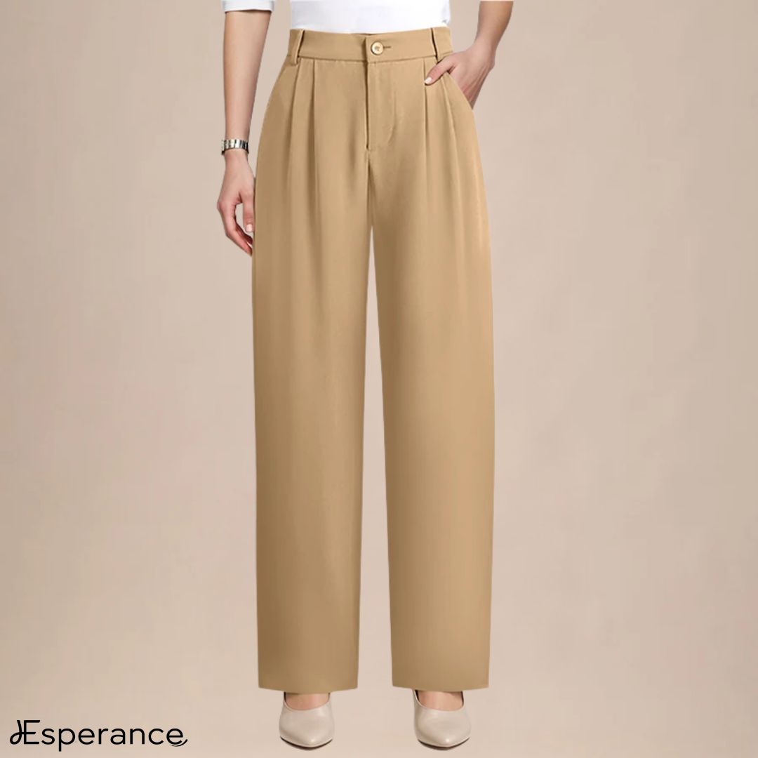 Pantalone drapeado suave y cómodo de seda