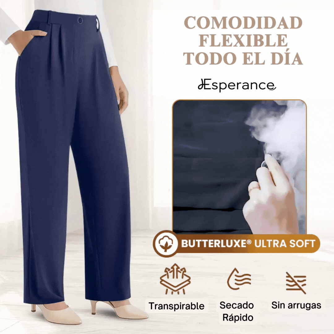 Pantalon drapeado suave y cómodo de seda