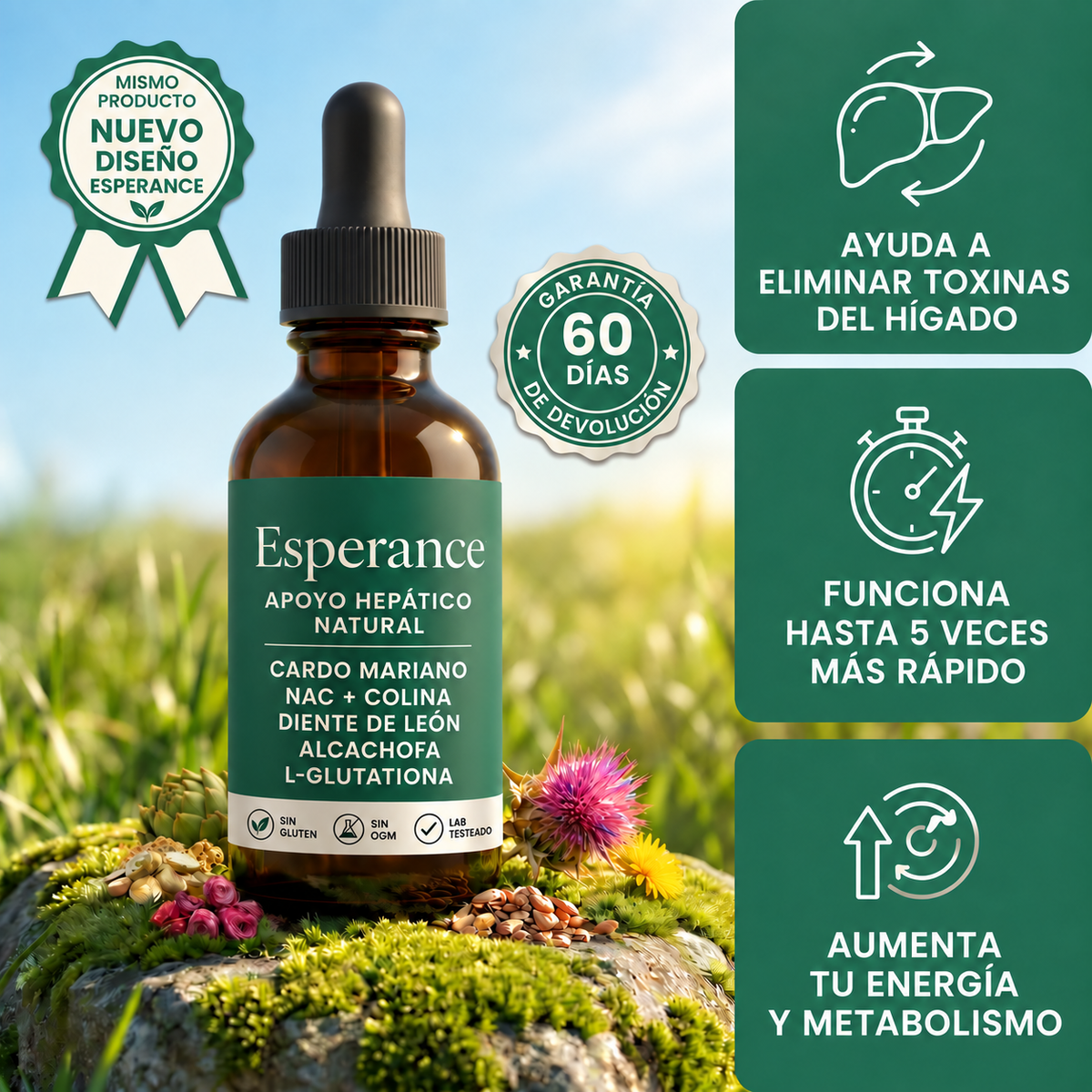 Esperance Apoyo hepático completo para restaurar la energía y la vitalidad